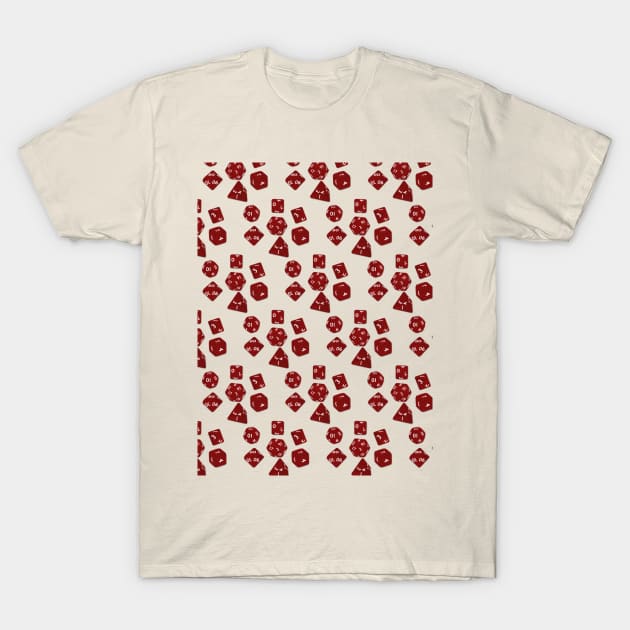 Dice Everywhere - Garnet Red *Clear BG* T-Shirt by LozMac